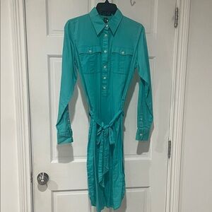 Lauren Ralph Lauren Teal Long Sleeve Dress